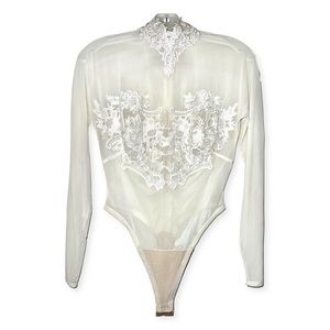 Vintage Mesh + Lace Swan Bodysuit 🦢